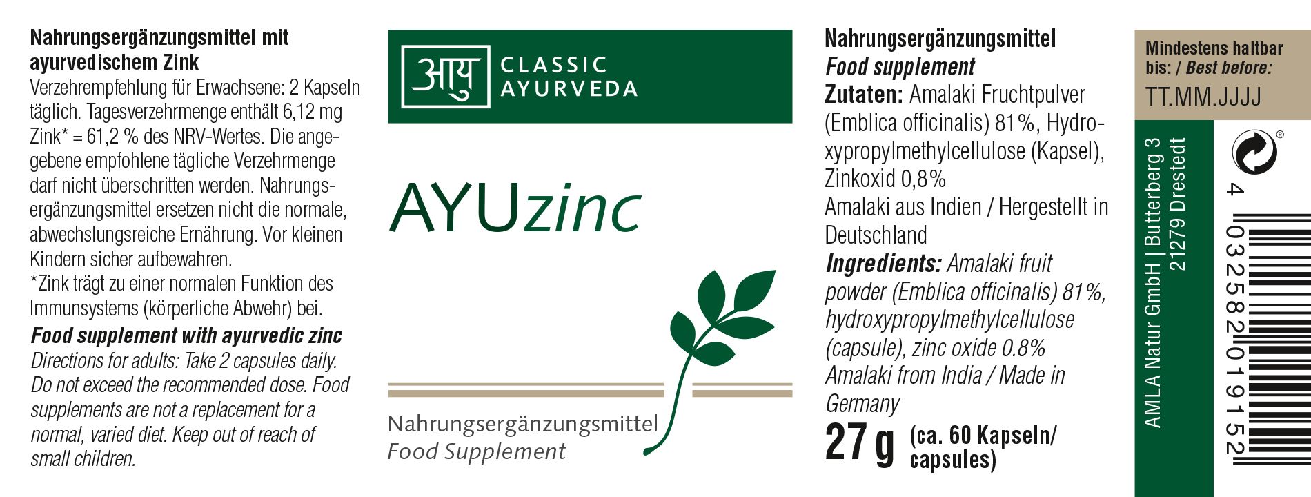 Classic Ayurveda - AYUzinc 27 g