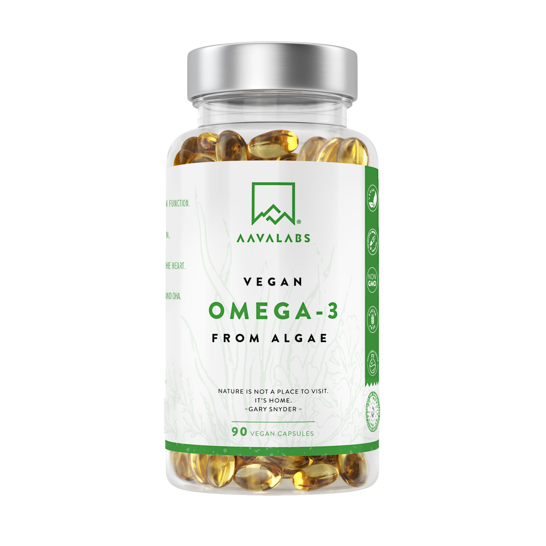 Aavalabs Veganes Omega 3 aus Algen – 600 mg DHA & 300 mg EPA  – Nachhaltig & hochdosiert