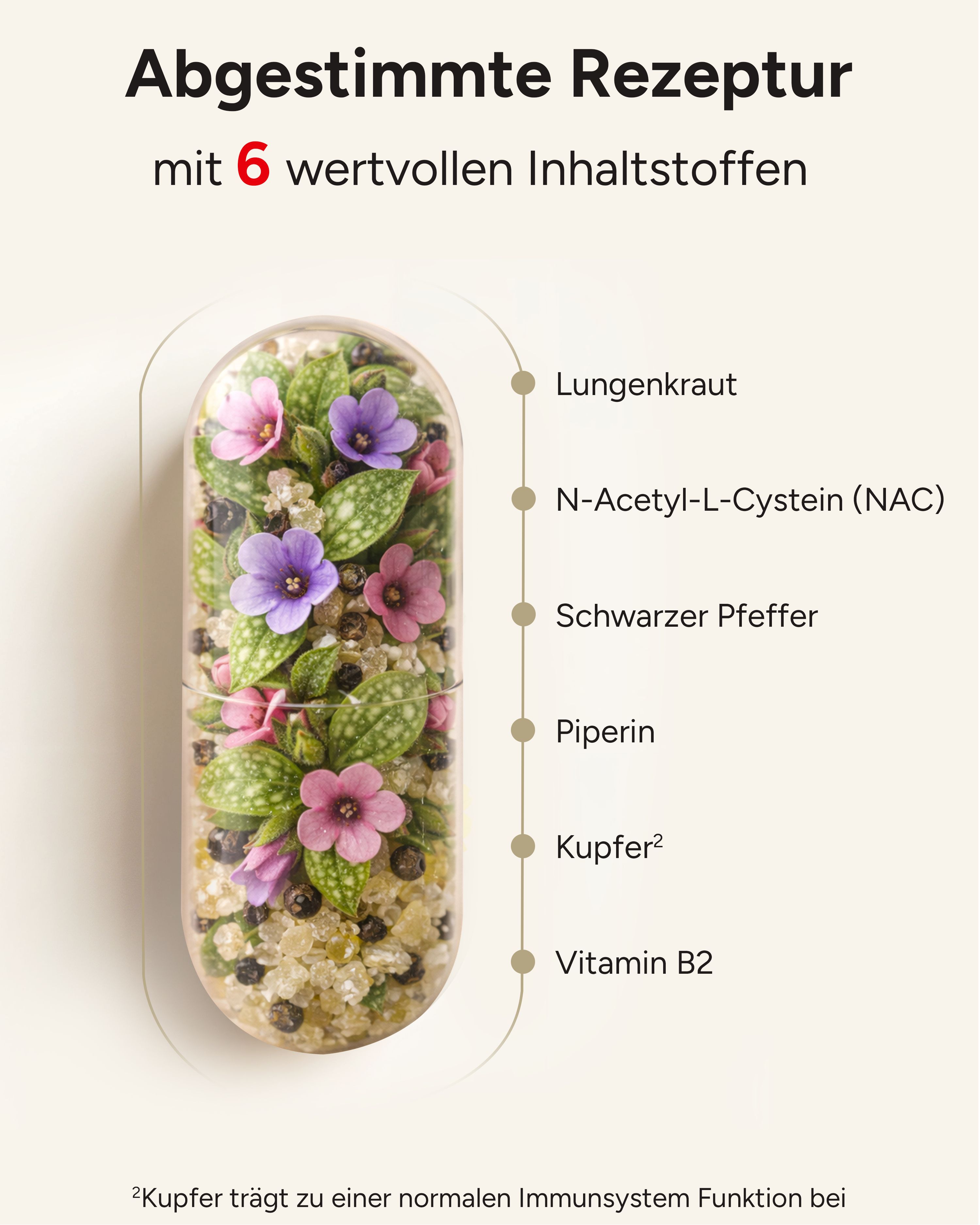 plantomol® Lungenkraut Kapseln - 600mg Lungwort pro Kapsel mit Vitamin B2 für die Schleimhäute