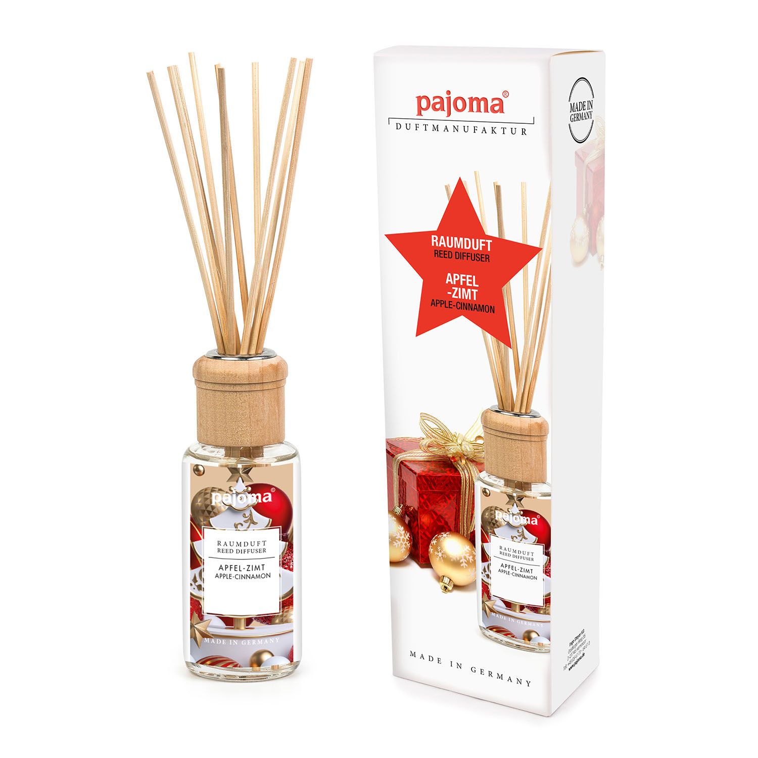 pajoma® Raumduft 100 ml inkl. Duftstäbchen, Apfel-Zimt