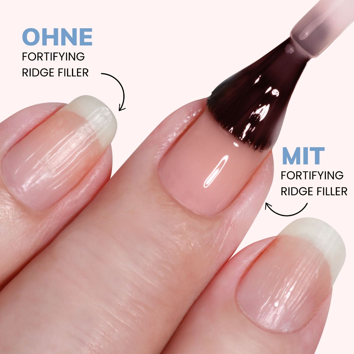 LONDONTOWN Kur Tinted Fortifying Ridge Filler Glättender getönter Nagellack Petal Pink