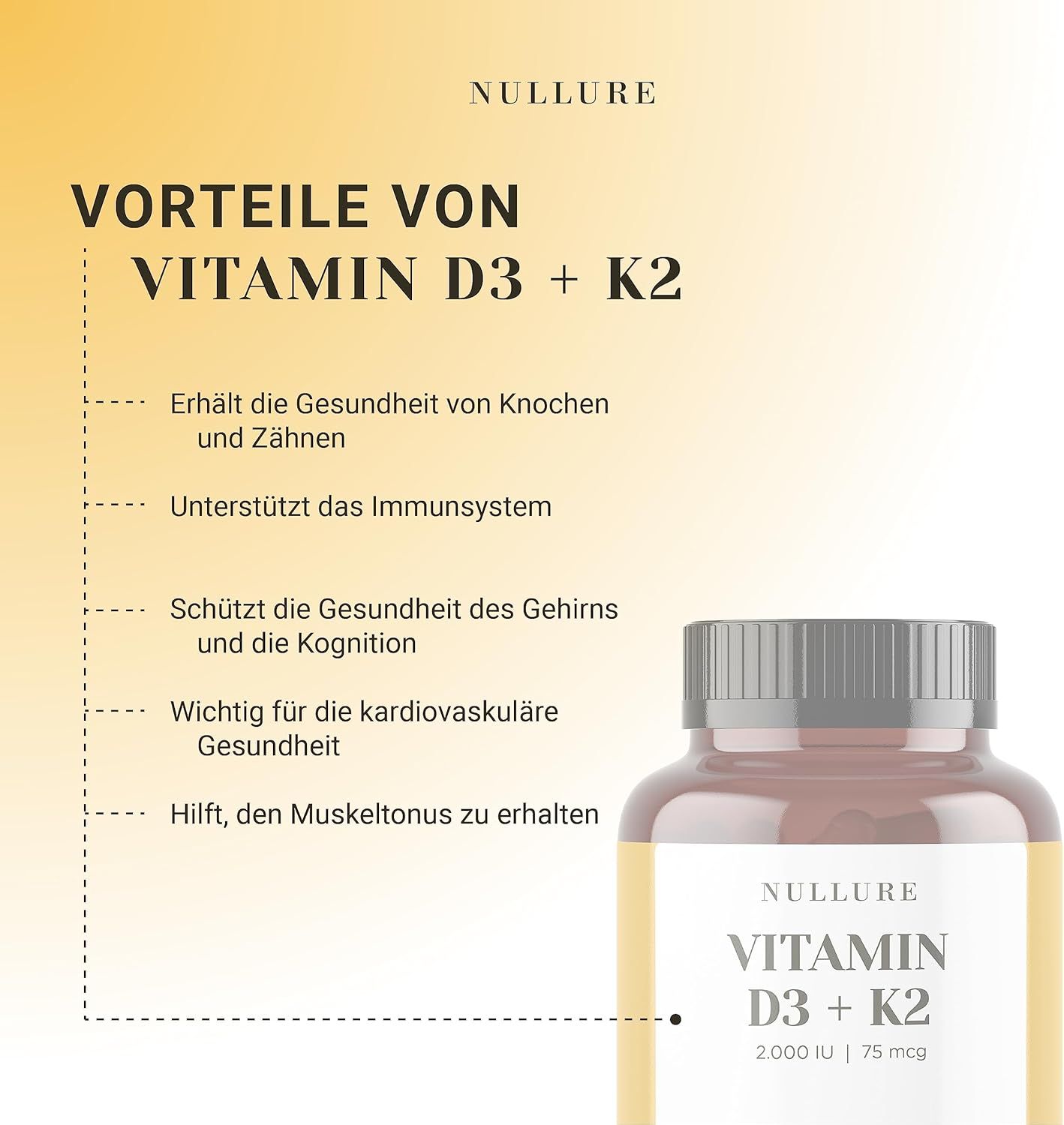 Nullure Vitamin D3 + K2 MK7