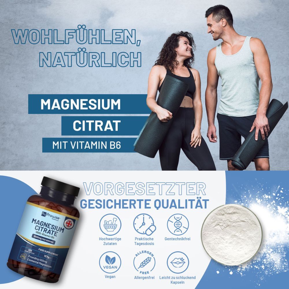 Werbebild mit Produktflasche und Personen. Produktname und Inhaltsstoffe auf dem Etikett. Zusätzliche Symbole.