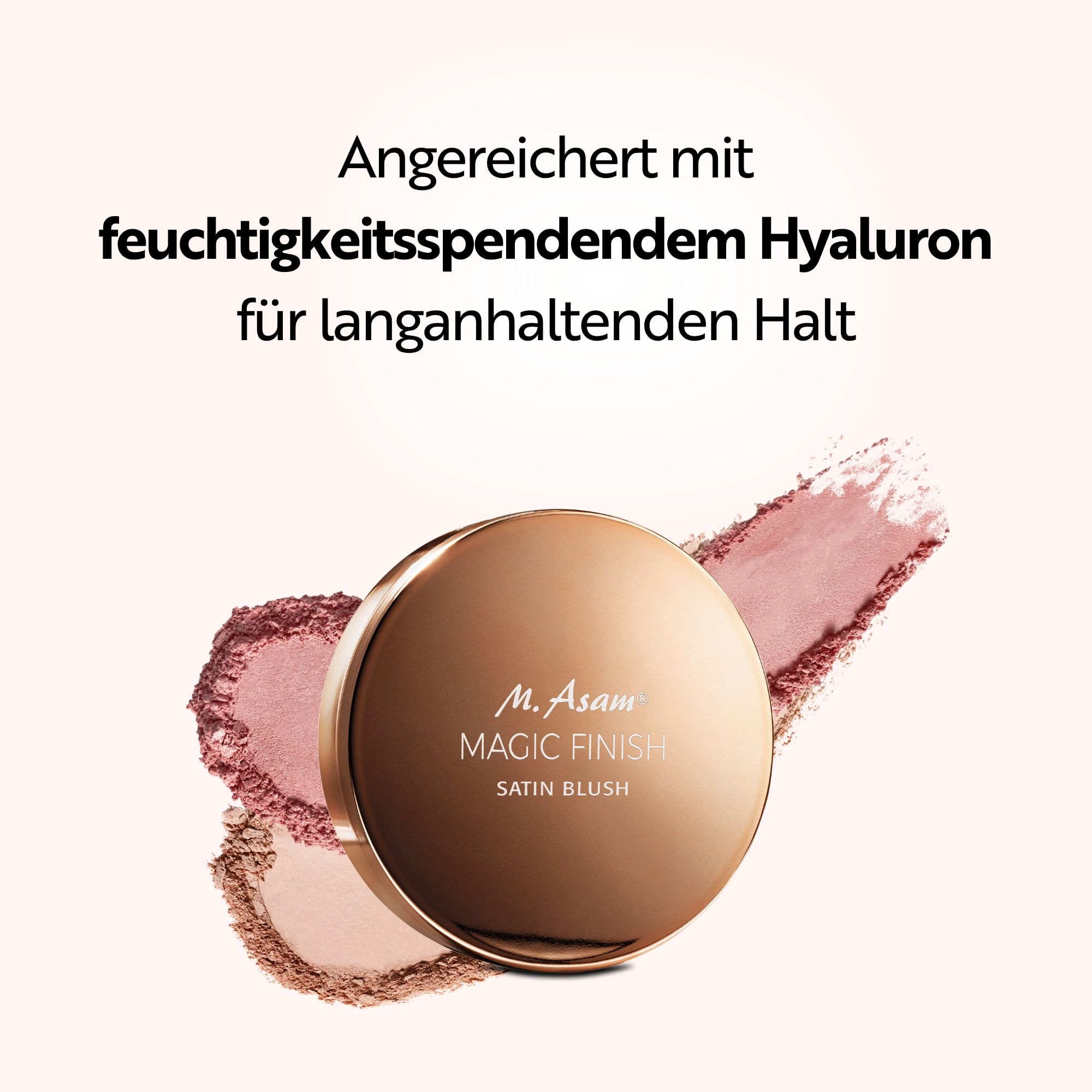 M. Asam Magic Finish Satin Blush: Geschlossenes Etui mit Rouge-Abrieb.