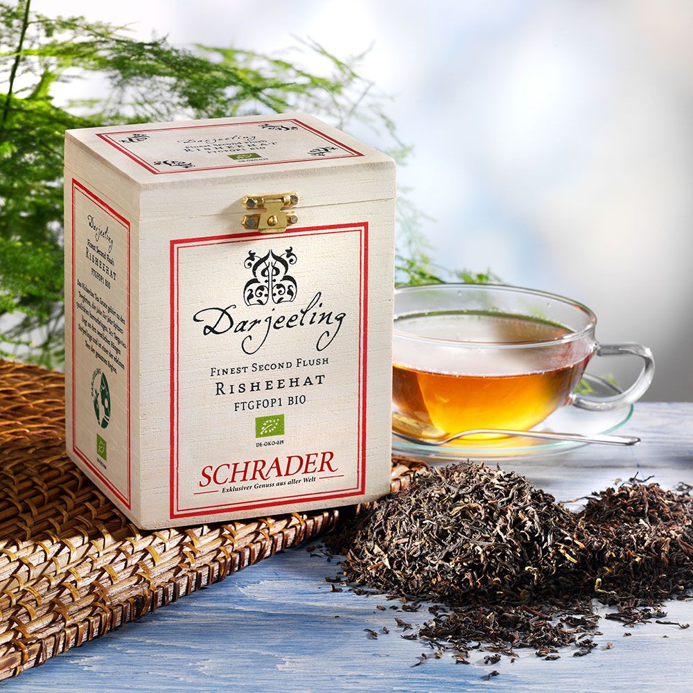 Schrader Schwarzer Tee Darjeeling Second Flush Risheehat Ftgfop1 Bio 0,25 kg