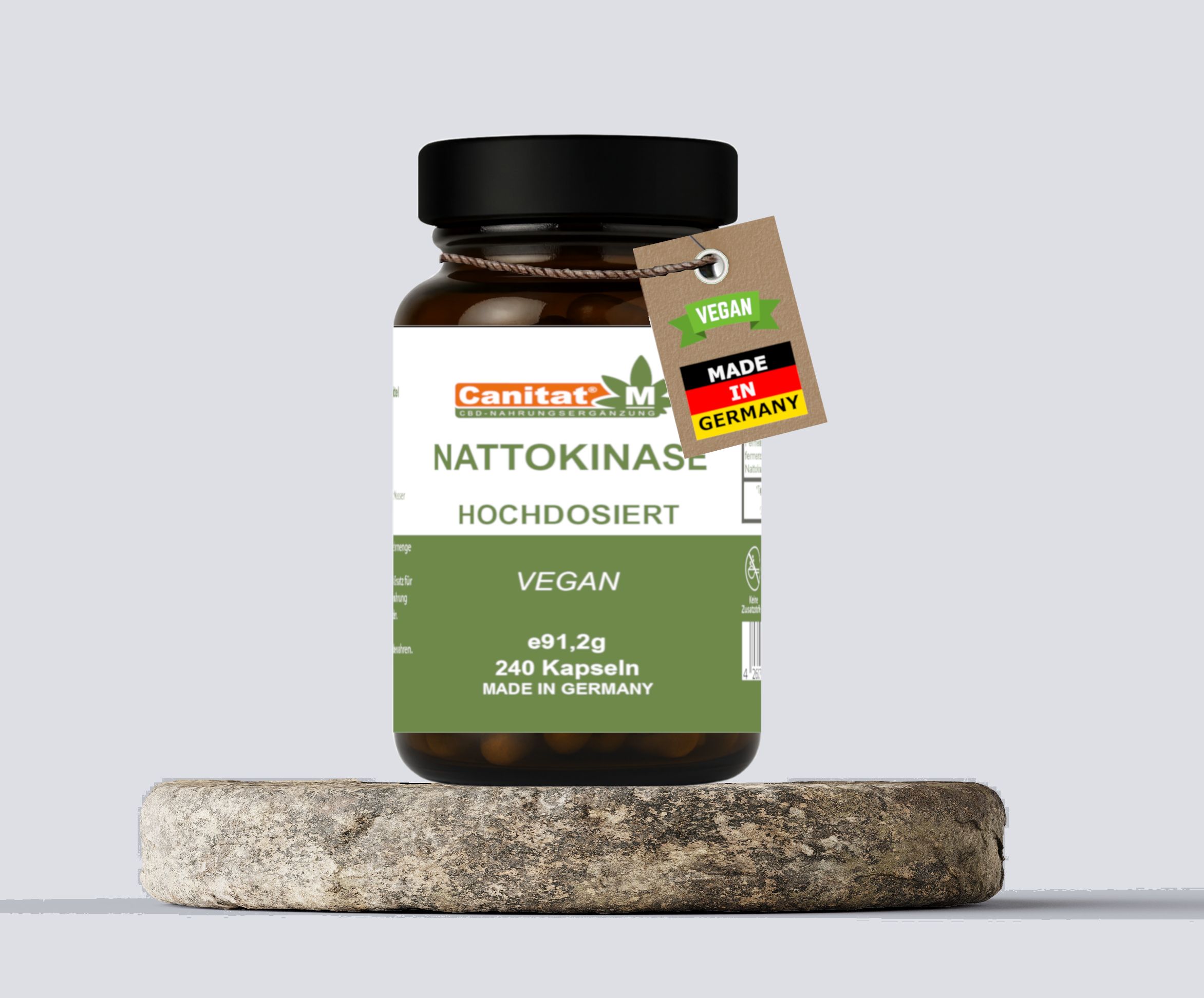 Nattokinase Hochdosiert 20.000FU/g | 240 Kapseln | 8 Monate Vorrat | Canitat M