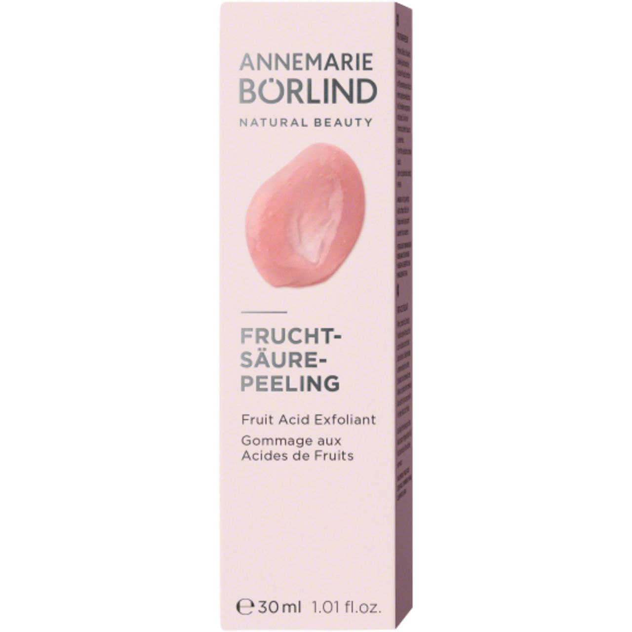 Verpackung mit Abbildung einer Frucht. Aufschrift: FRUCHTSÄURE-PEELING. Marke: ANNEMARIE BÖRLIND.