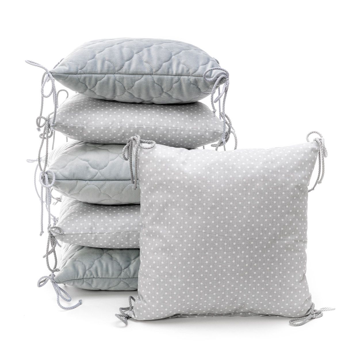 T-Tomi Kissen-Bettumrandung Grey little dots 6 St Kissen