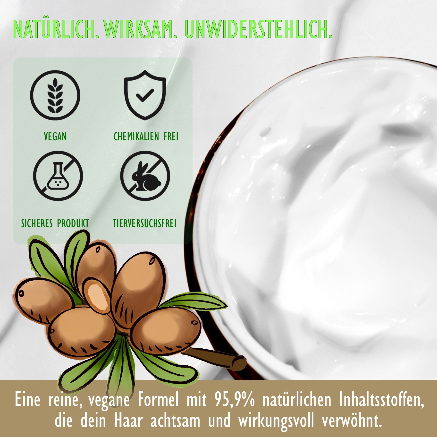 Hello Nature Haarmaske für Intensivpflege Tiefenregeneration mit Argnöl