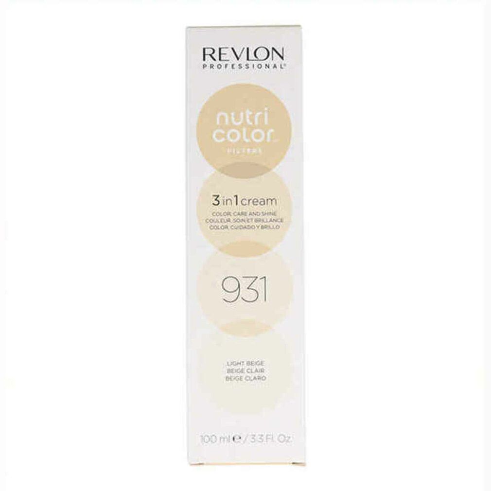 Verpackung von Revlon Nutri Color Filters 931. Weißer Karton mit Produktinformationen und Farbtonangabe. 100 ml.