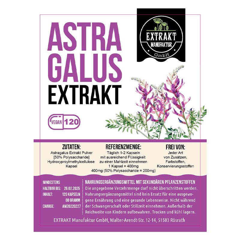 Extrakt Manufaktur Astragalus Tragant Extrakt Kapseln
