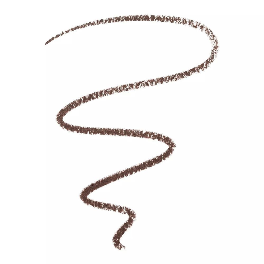 Brauner Strich von Augengelstift. Auf weißem Hintergrund.