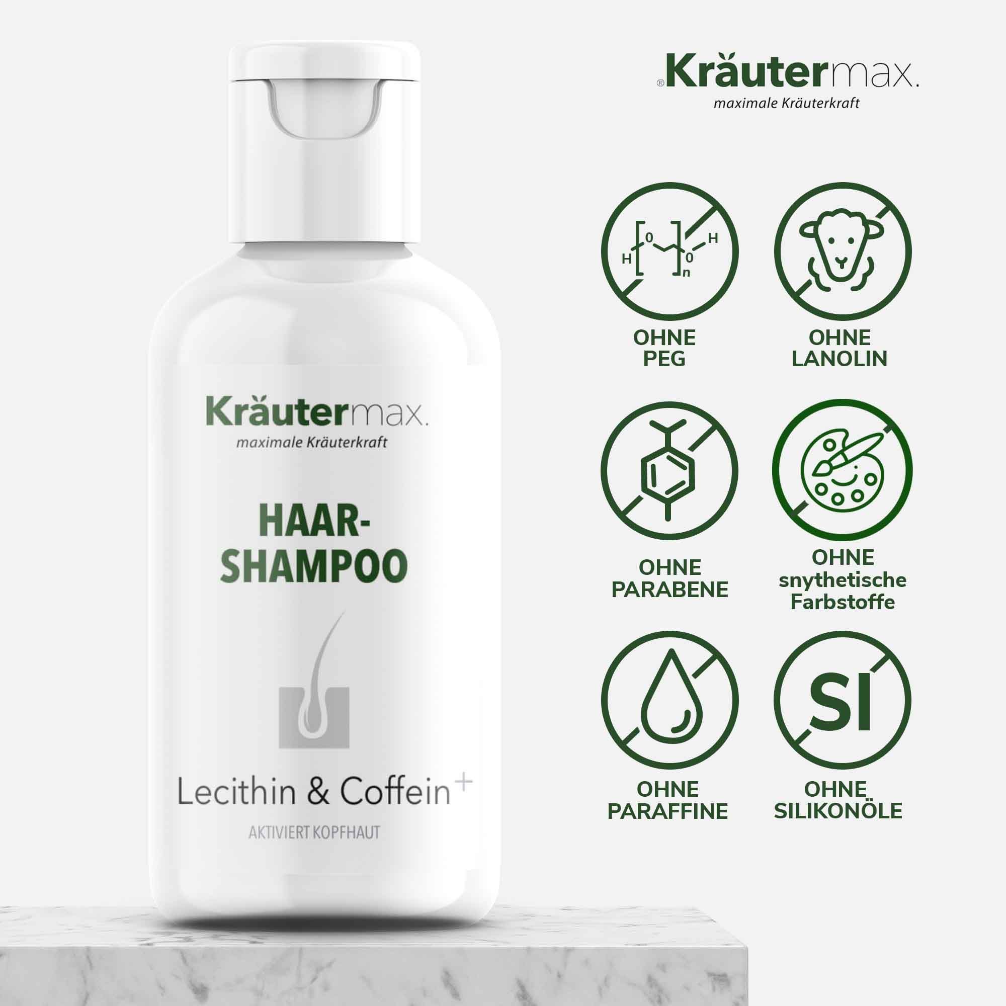 Kräutermax Haarshampoo Lecithin und Coffein plus 1 ml Shampoo