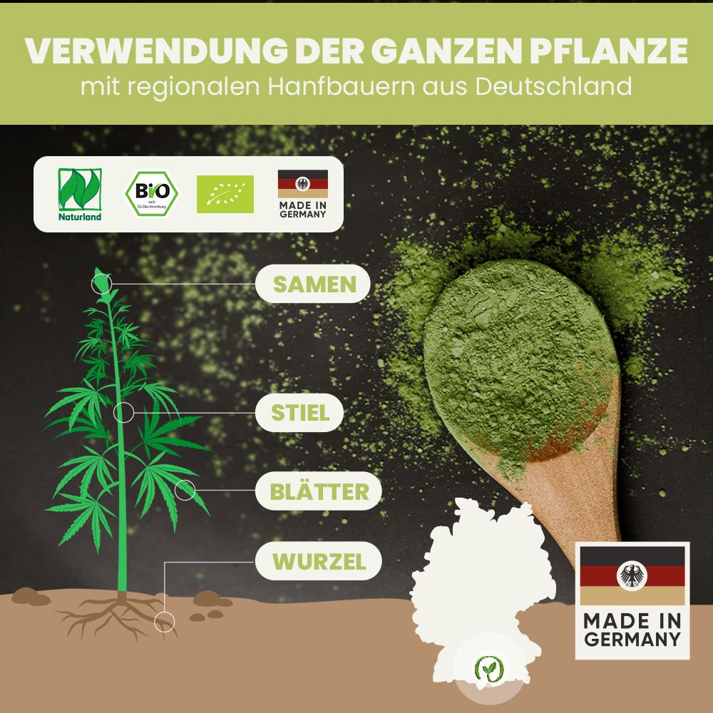 SANUUS Bio Hanfmehl 2x1kg / Hanfprotein 50%