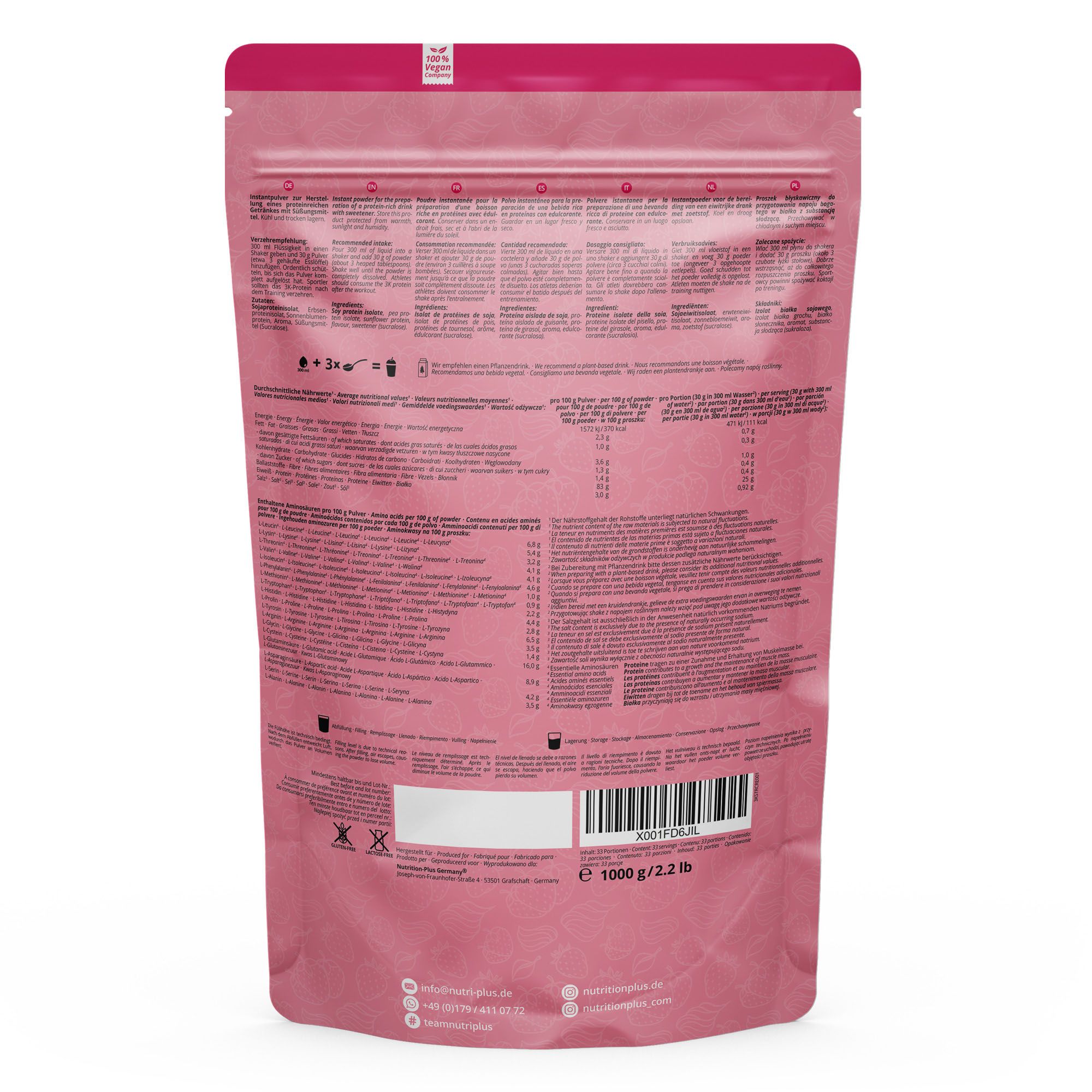 nutri+ Veganes Proteinpulver 3K - Vegan Protein