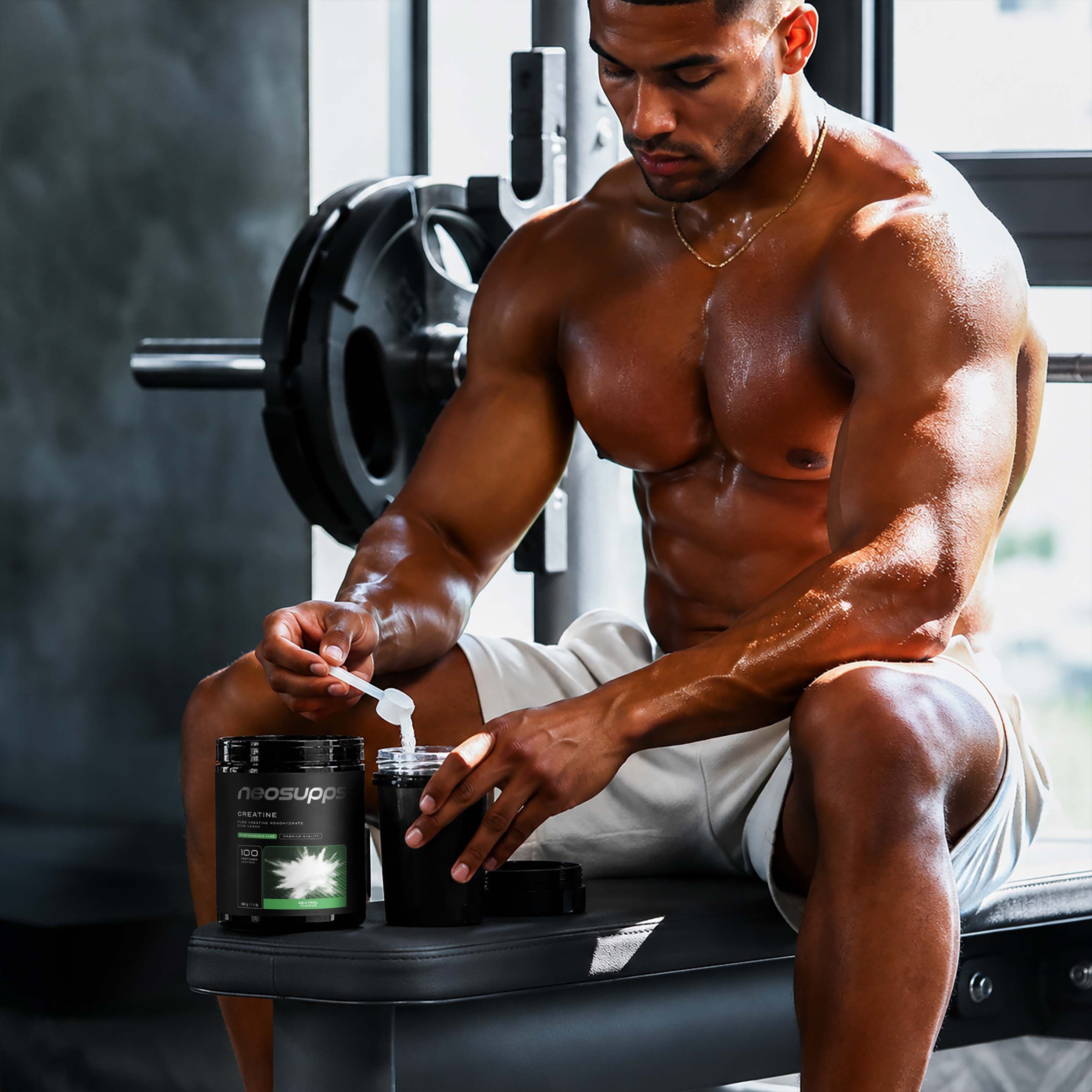 Neosupps Creatin Monohydrat Pulver, 500g, 100 % reines Kreatin ohne Zusatzstoffe