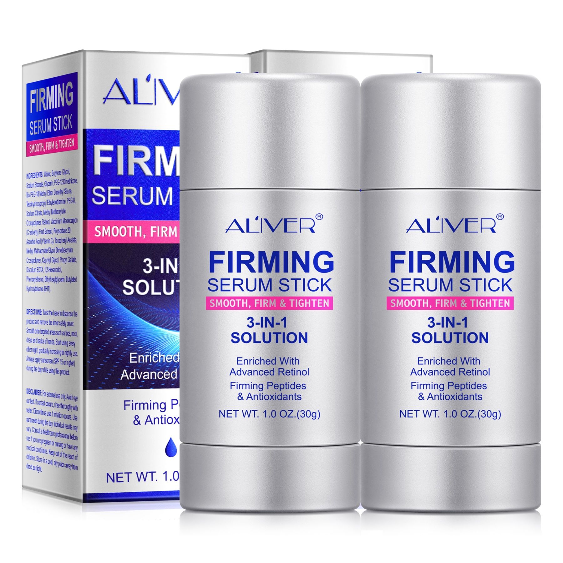 Aliver Stick Anti-Falten-Serum mit Retinol für Hautpflege 2x30 g Serum