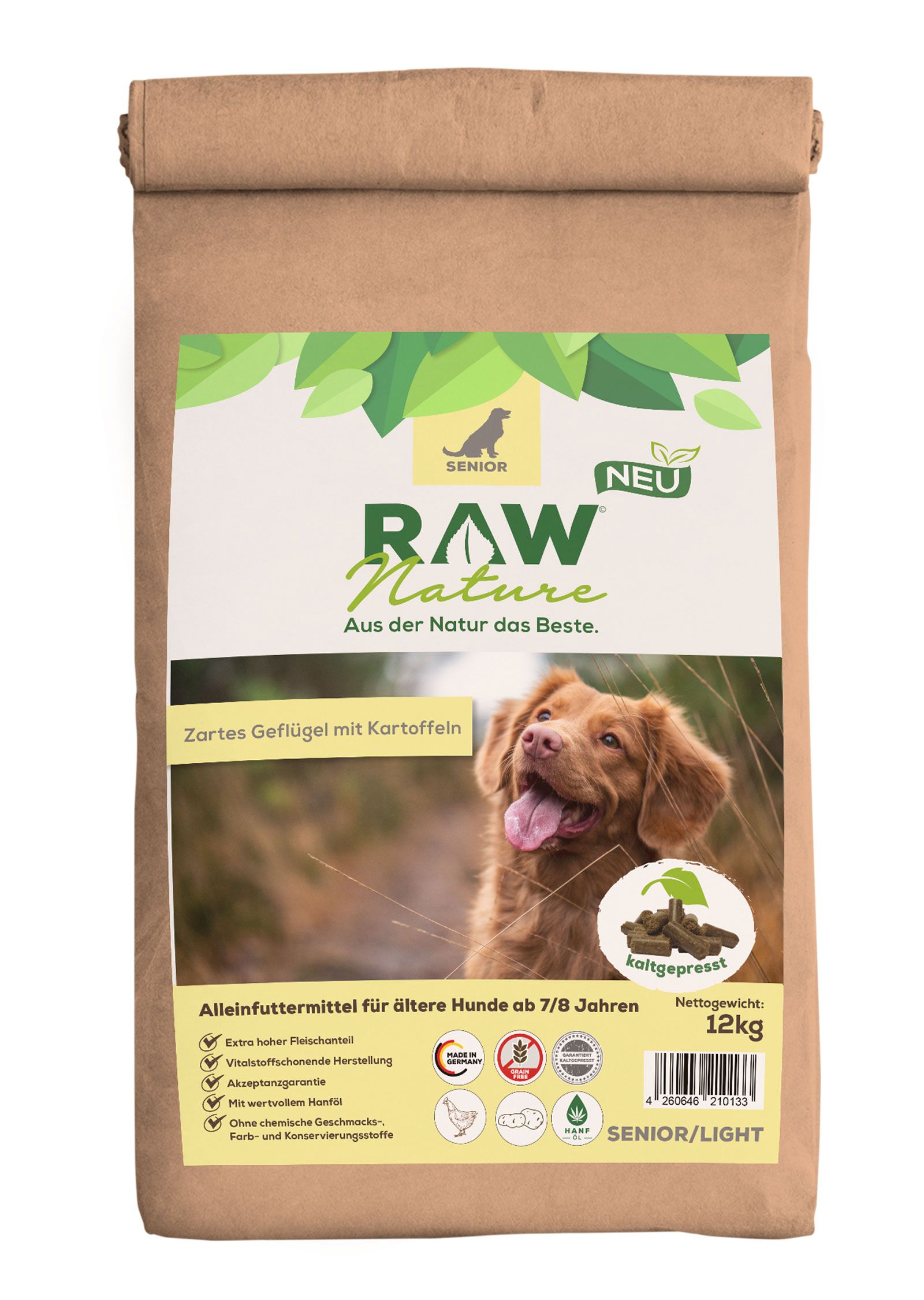 RAW Nature kaltgepresstes Trockenfutter SENIOR