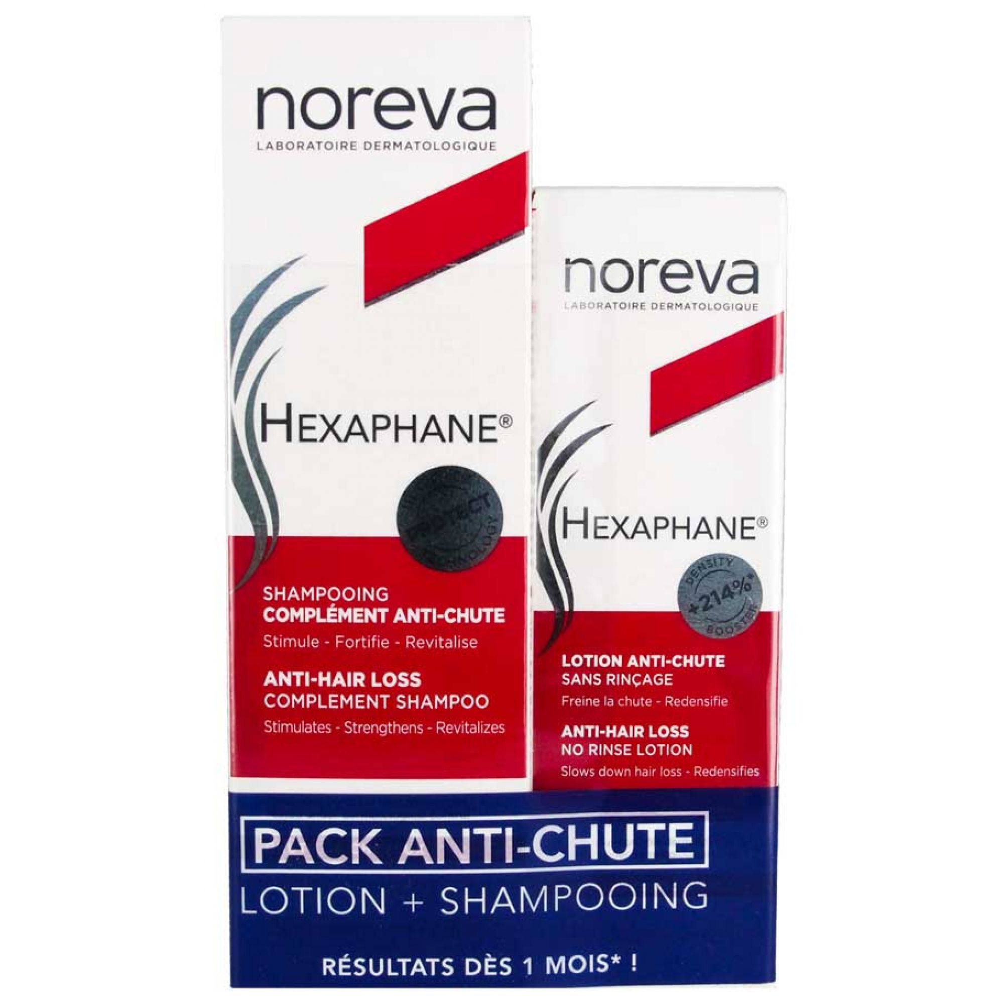 Noreva Hexaphane Shampoo Complément Anti-Chute + Lotion 10,1x5,5x17,7 cm
