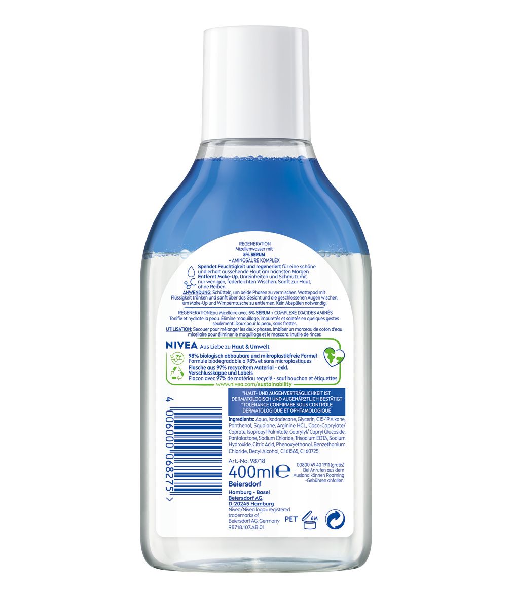NIVEA Mizellenwasser Regeneration Make-Up Entferner