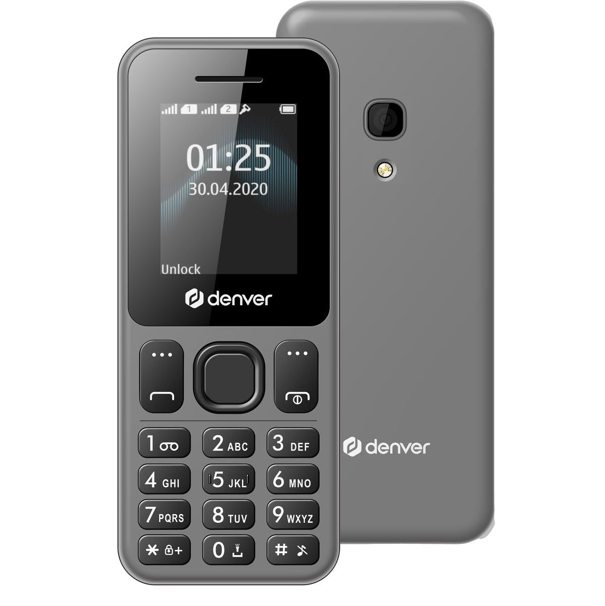 Denver Seniorenhandy FAS-1806 grau Mobiltelefon DualSim Bluetooth Farbdisplay