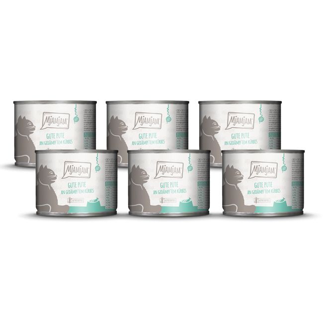 MjAMjAM - gute Pute an gedämpftem Kürbis 6x200 g Futter