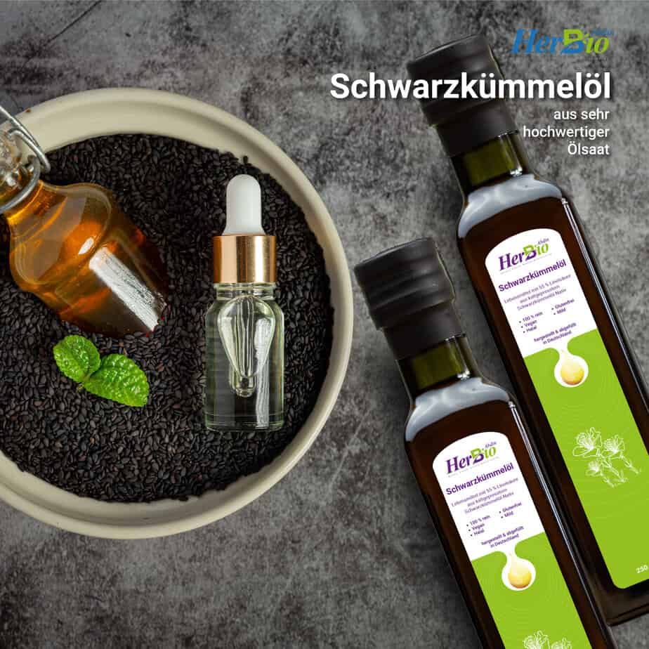 HerbBio Schwarzkümmelöl kaltgepresst & gefiltert