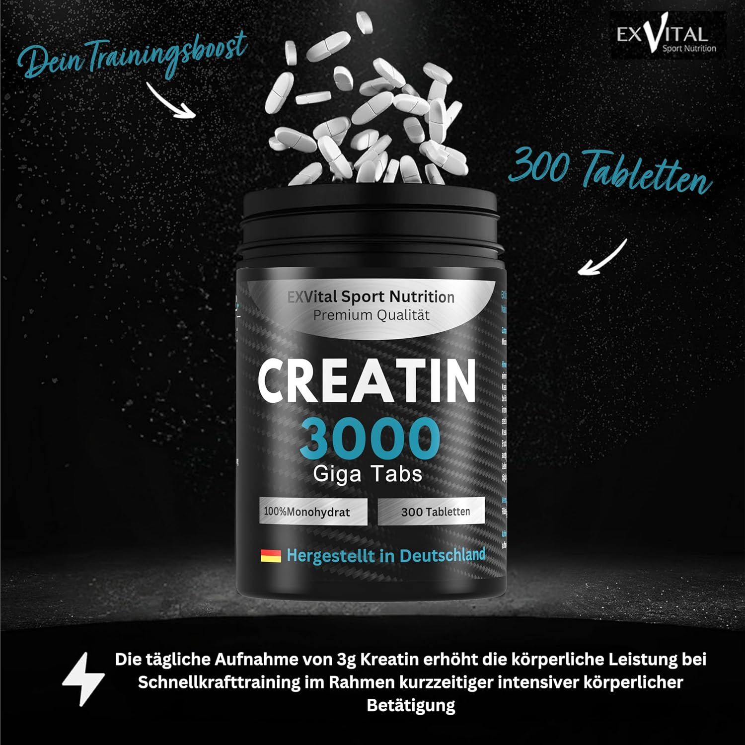 EXVital® Creatin Monohydrat 3000 Tabletten