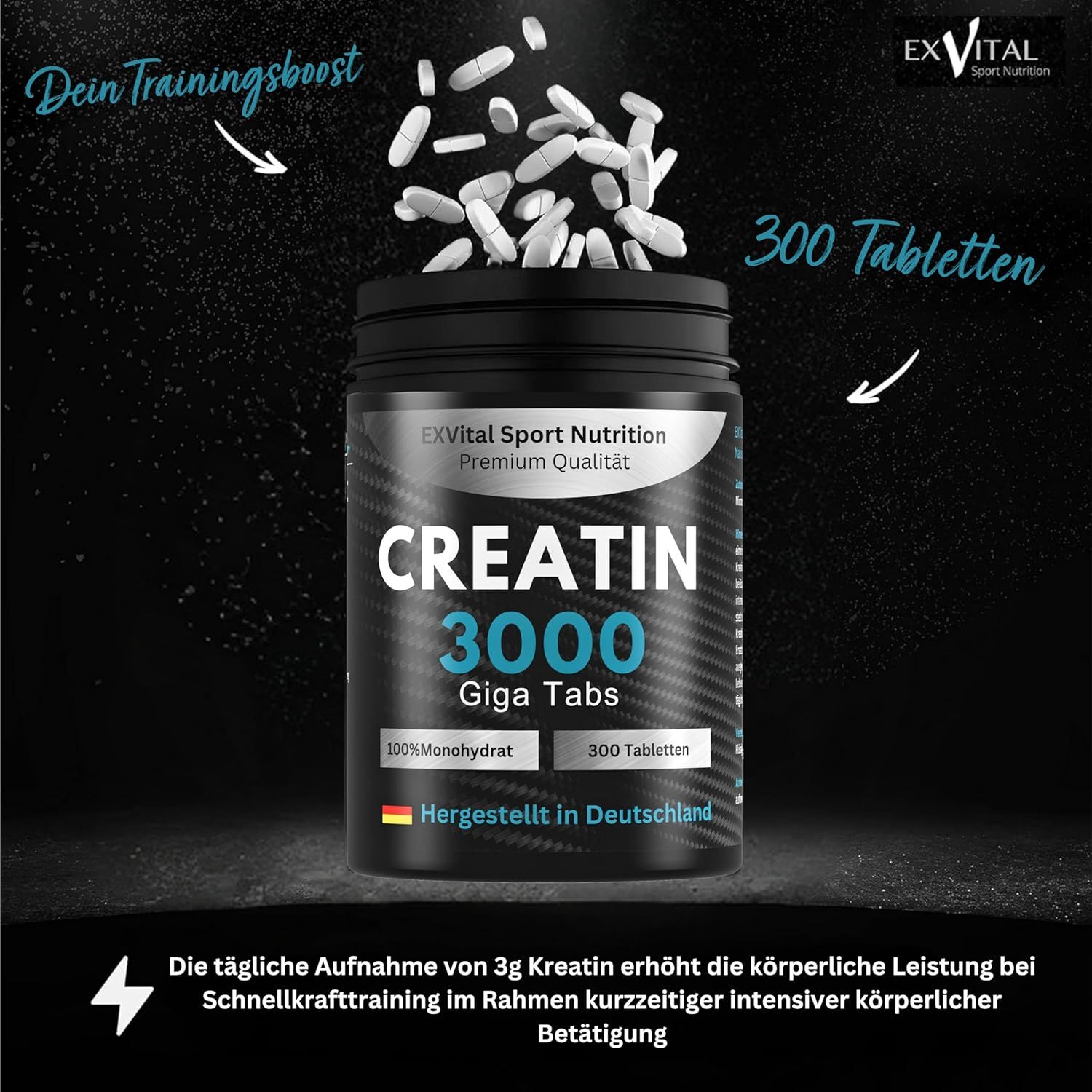 EXVital® Creatin Monohydrat 3000 Tabletten 345 g