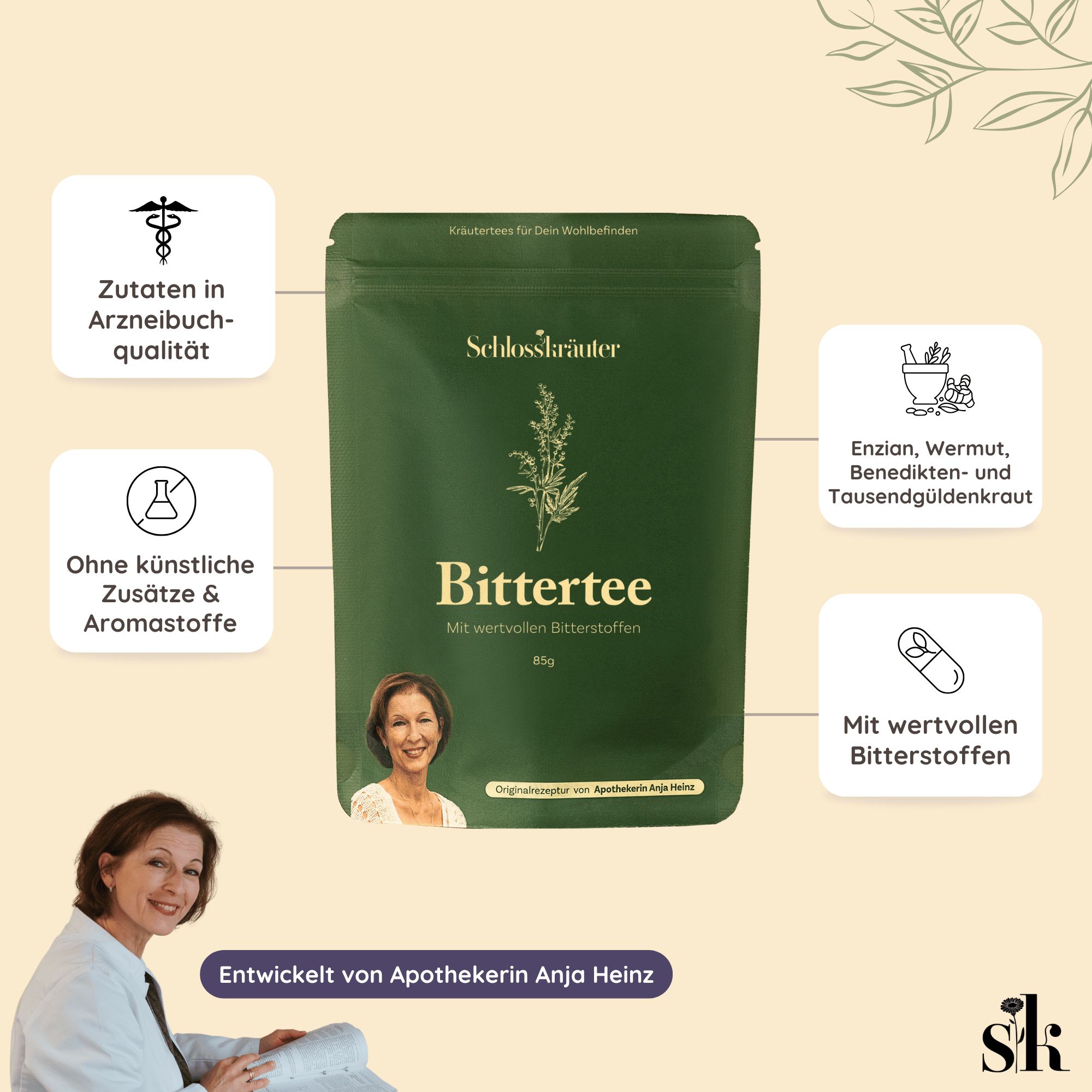 Schlosskräuter Bittertee Kräutertee mit Bitterstoffen