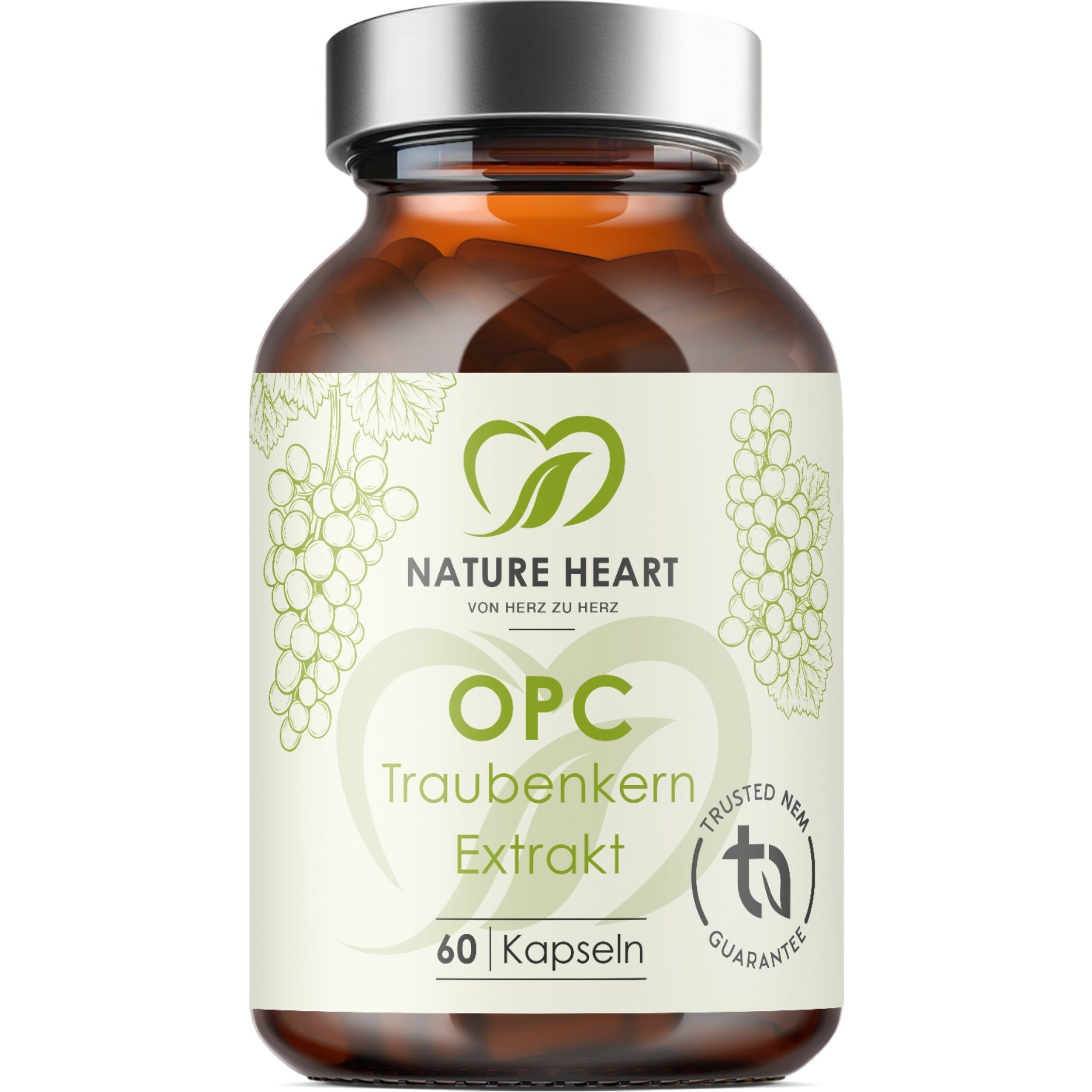 Nature Heart OPC Traubenkern Extrakt Kapseln, 60 Stück.