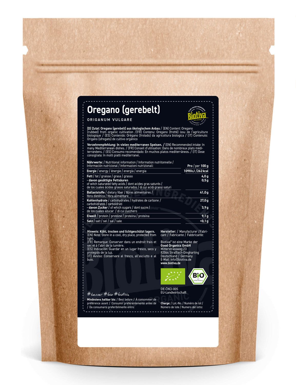 Biotiva Oregano gerebelt Bio 100 g Tee