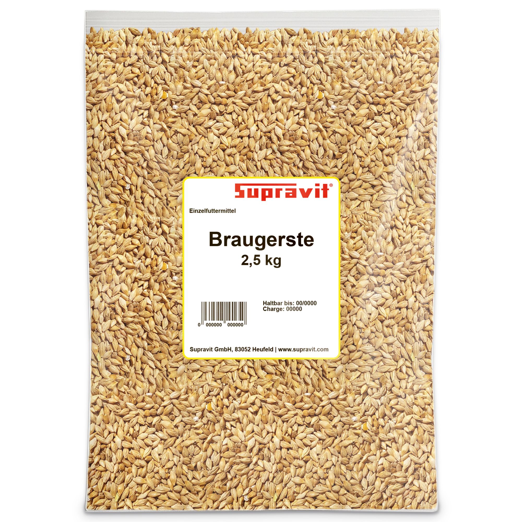 Supravit Braugerste - Energiereiches Ergänzungsfutter für Hühner & Tauben 2,5 kg
