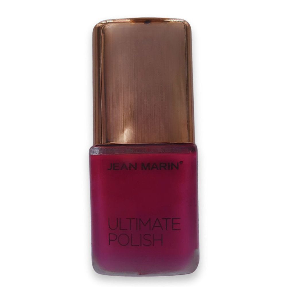 Nagellackflasche. Jean Marin Ultimate Polish. Rosa Nagellack mit goldfarbenem Deckel.