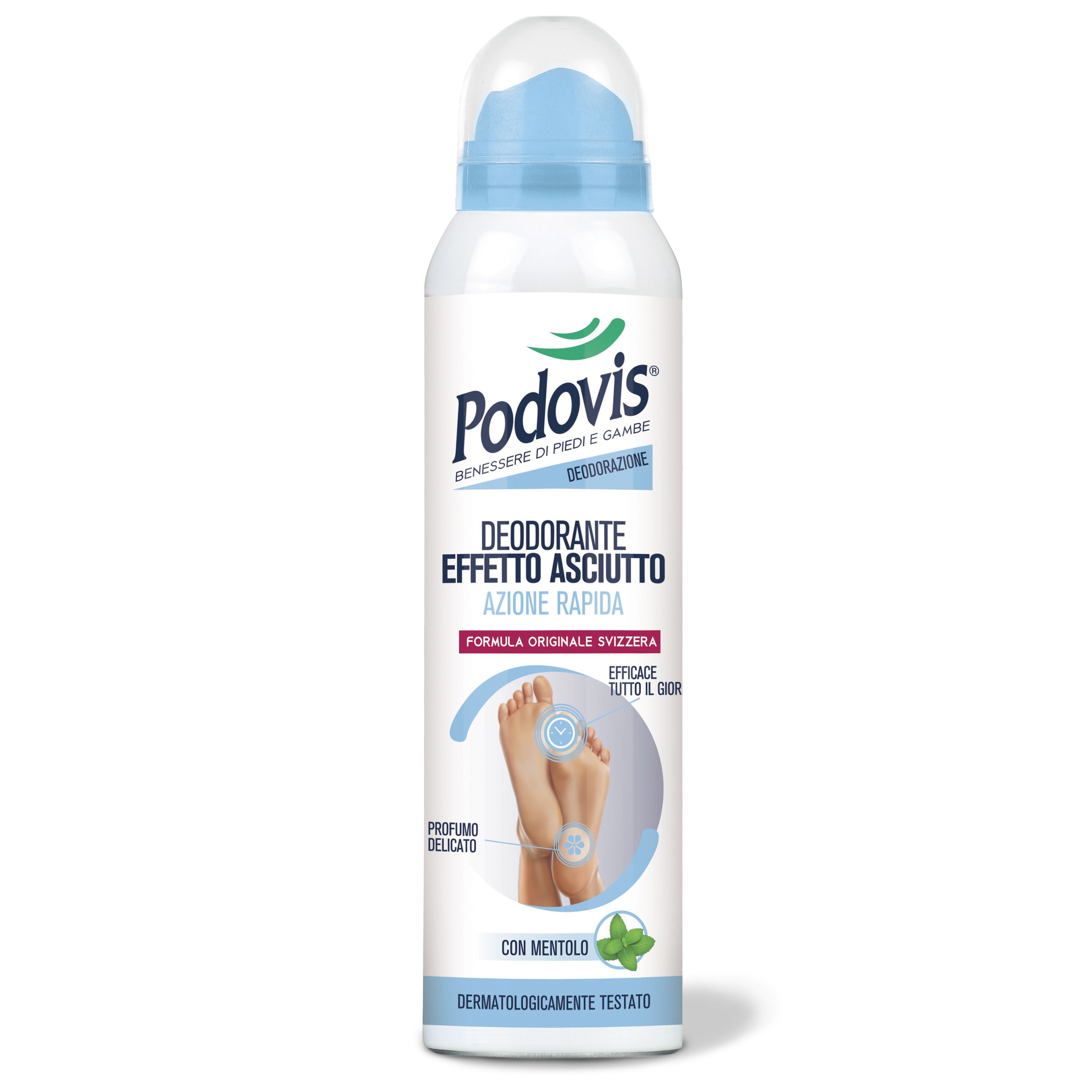 Podovis Deodorante Effetto Asciutto - Deodorante Piedi Spray 150 ml