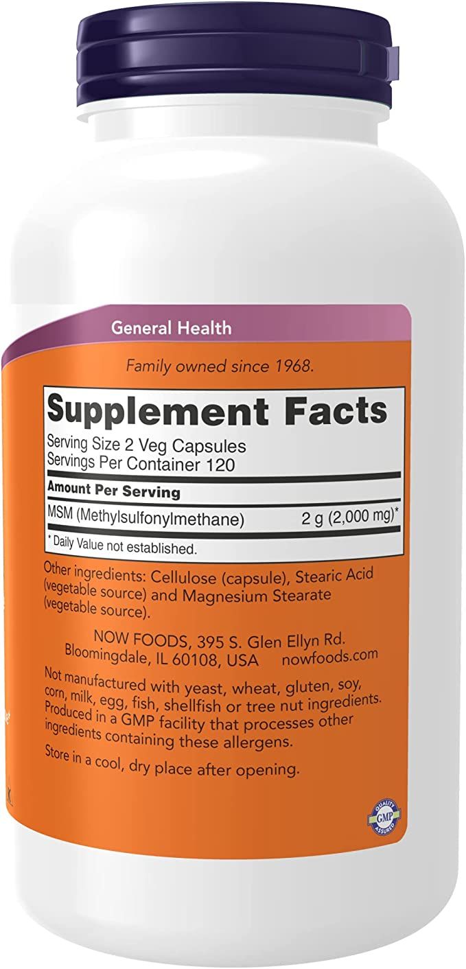 Now Foods, Msm, 1000mg 1 kg