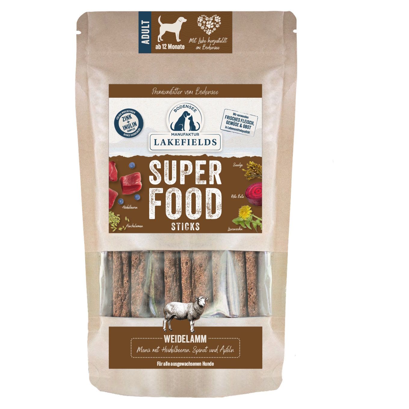 Lakefields - Superfood Premium Sticks vom Lamm 130 g