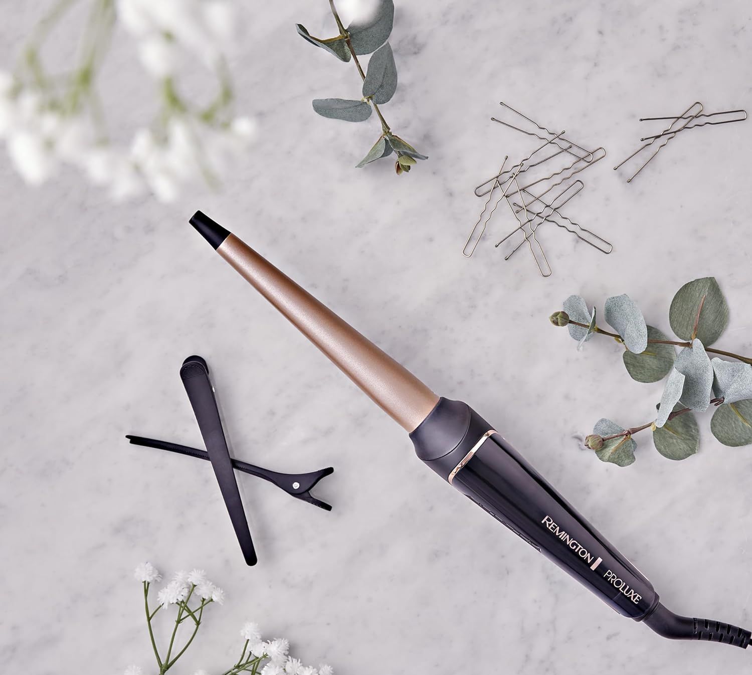 REMINGTON Lockenstab CI91W1B PROluxe Midnight große Locken Wellen kegelförmig