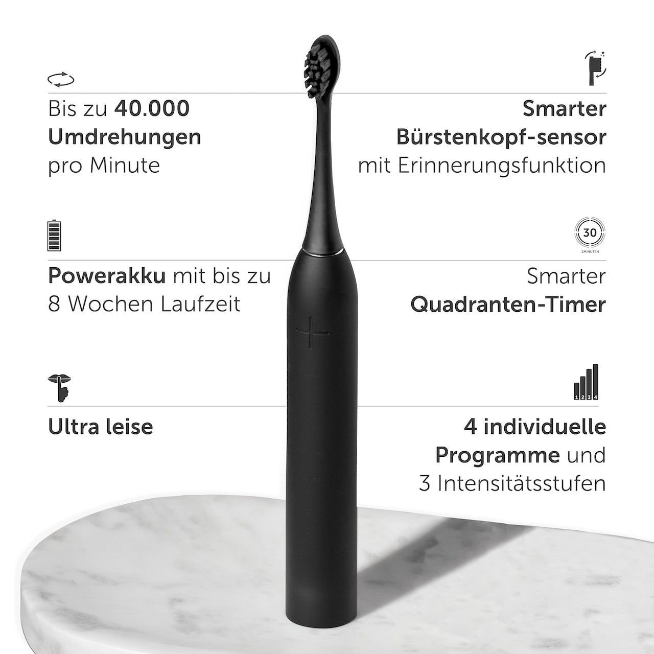 Wondersmile Schallzahnbürste Pro Ultimate Black - Testsieger - 100 Tage risikofrei testen