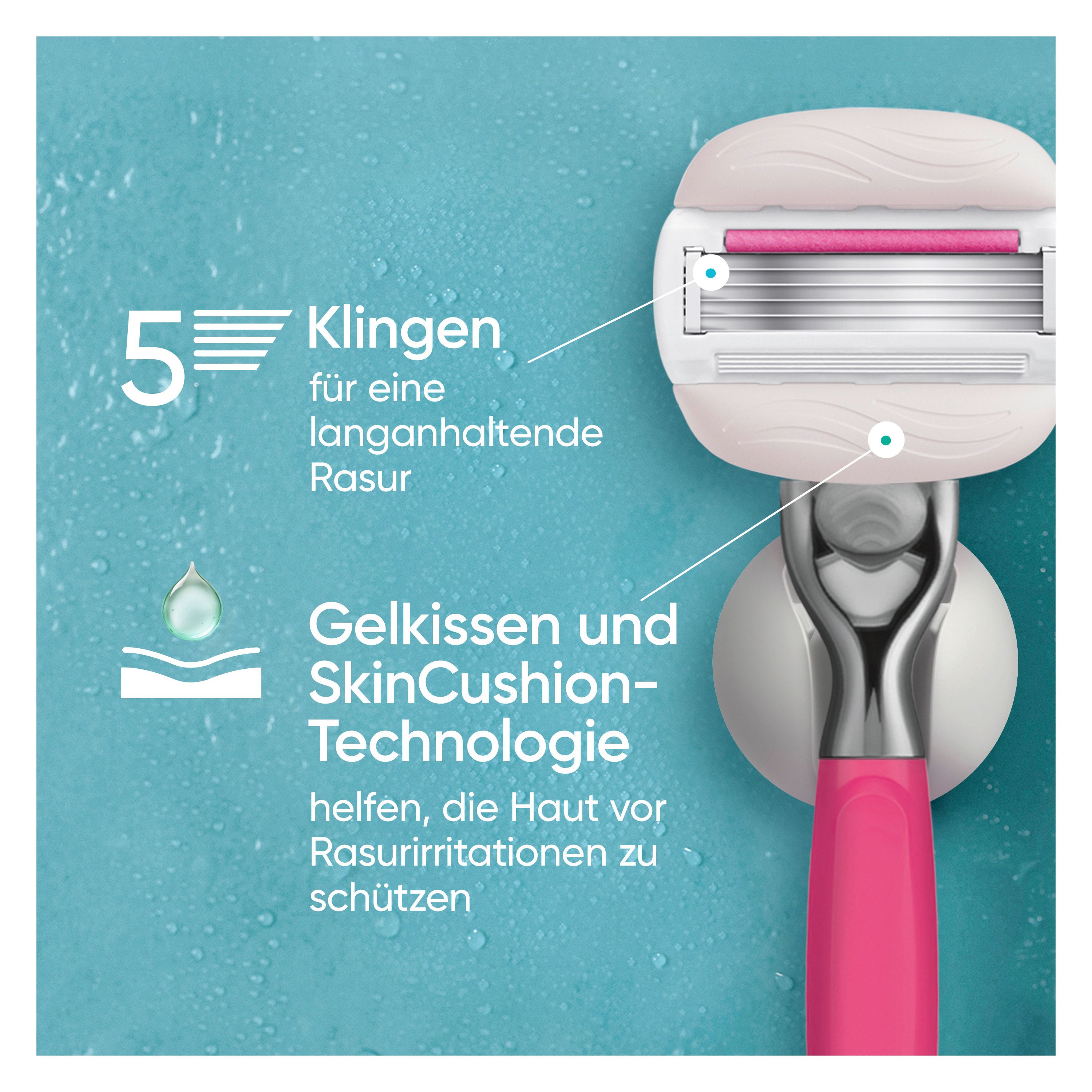 Gillette Venus - Damennassrasierer "Comfortglide Tropical" + 3 Ersatzklingen + Duschhalterung