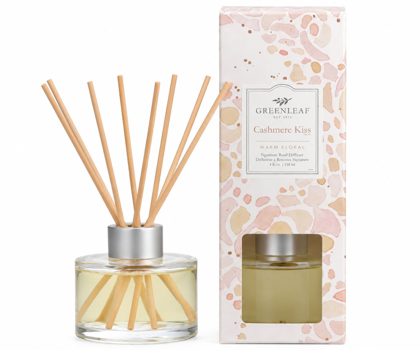 Greenleaf Cashmere Kiss Signature Reed Diffuser Raumduft mit Rose, Jasmin, Vanille & Patchouli 118 ml