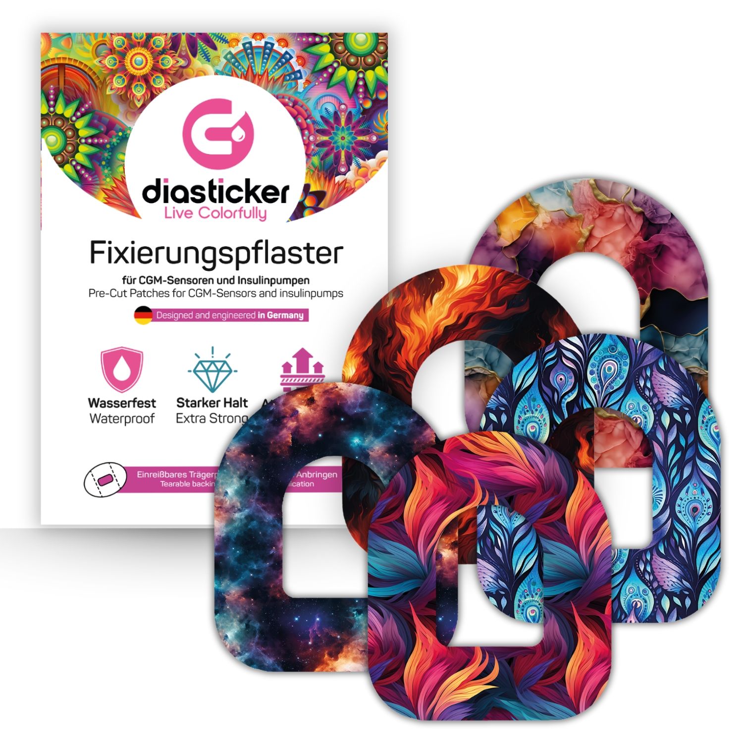 Diasticker® Omnipod Fixiertapes 'Mix-Paket Colorful' 5 St
