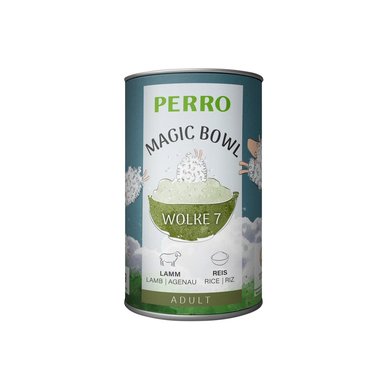Perro Magic Bowl Wolke 7 Lamm & Reis Adult - Nassfutter für Hunde 400 g Futter