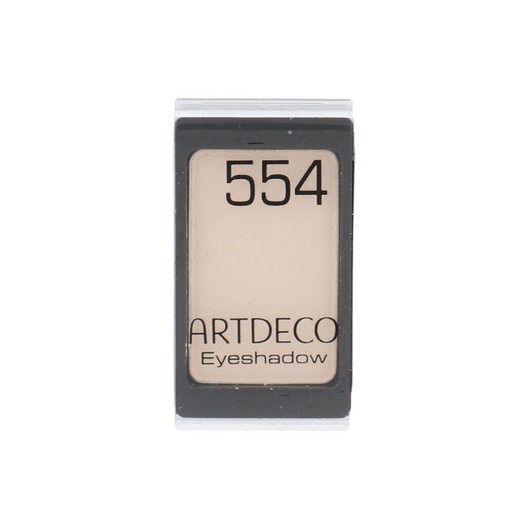 Rechteckiger Lidschatten. Beige Farbe. Aufschrift '554'. Marke 'ARTDECO Eyeshadow'.