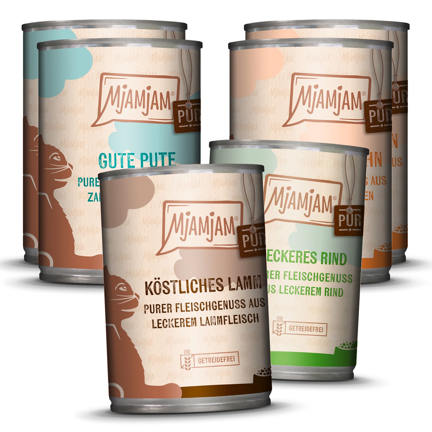 MjAMjAM - purer Fleischgenuss Mixpaket V für deine Katze 6x400 g Futter
