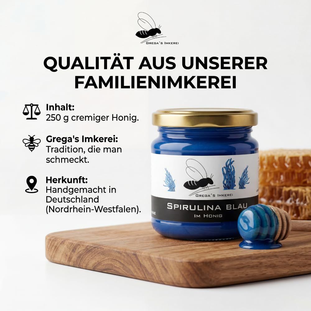 Grega´s Imkerei Spirulina Blau im Honig