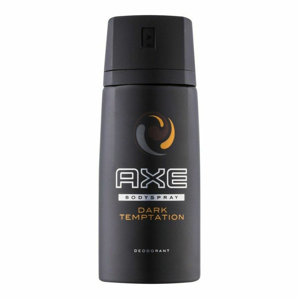 Schwarze Deodorant-Spraydose mit schwarzem Deckel. Aufschrift: AXE BODYSPRAY DARK TEMPTATION DEODORANT.