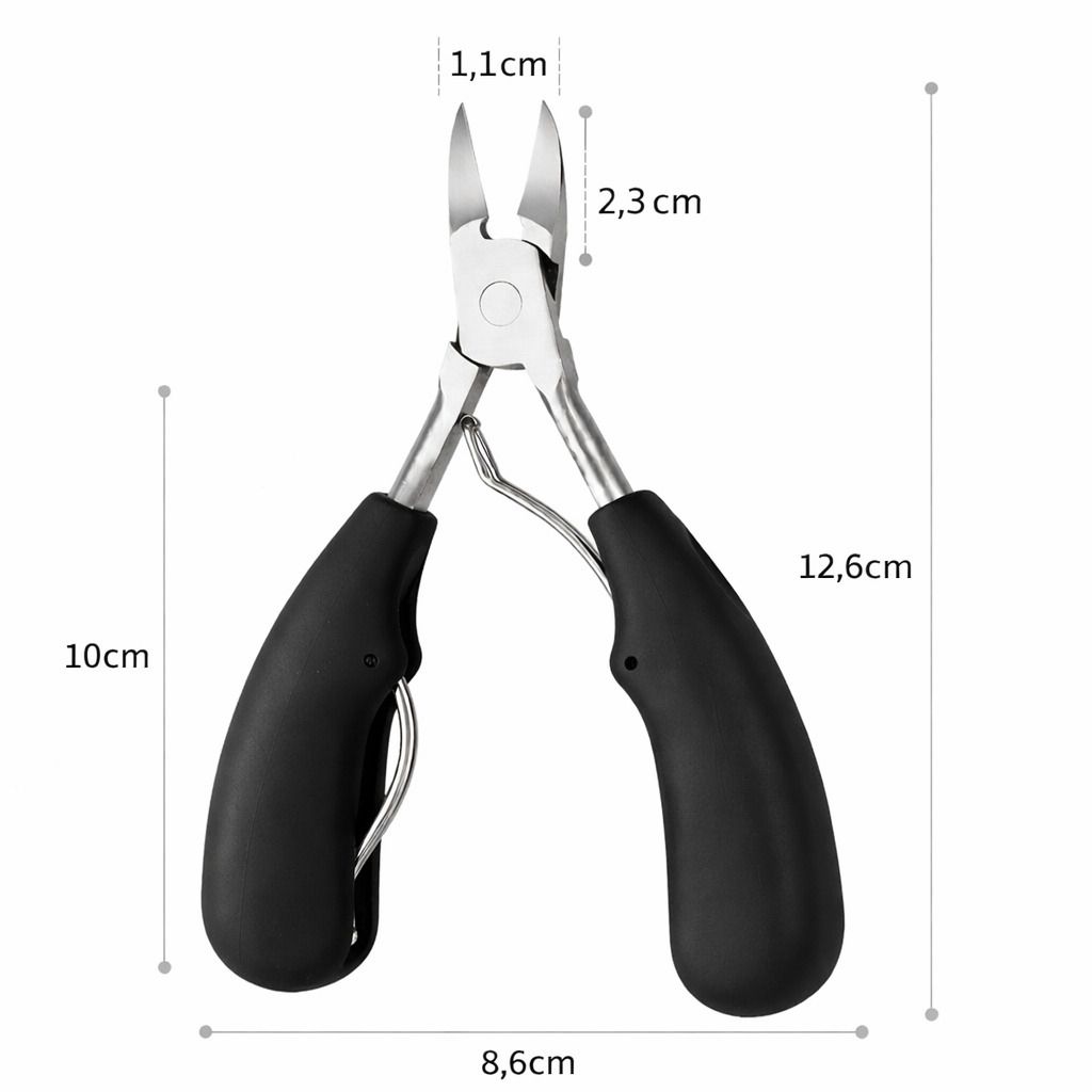 COOL-i Profi Fußnagelknipser aus Edelstahl, Präzisionszange für dicke Nägel, rutschfester Griff