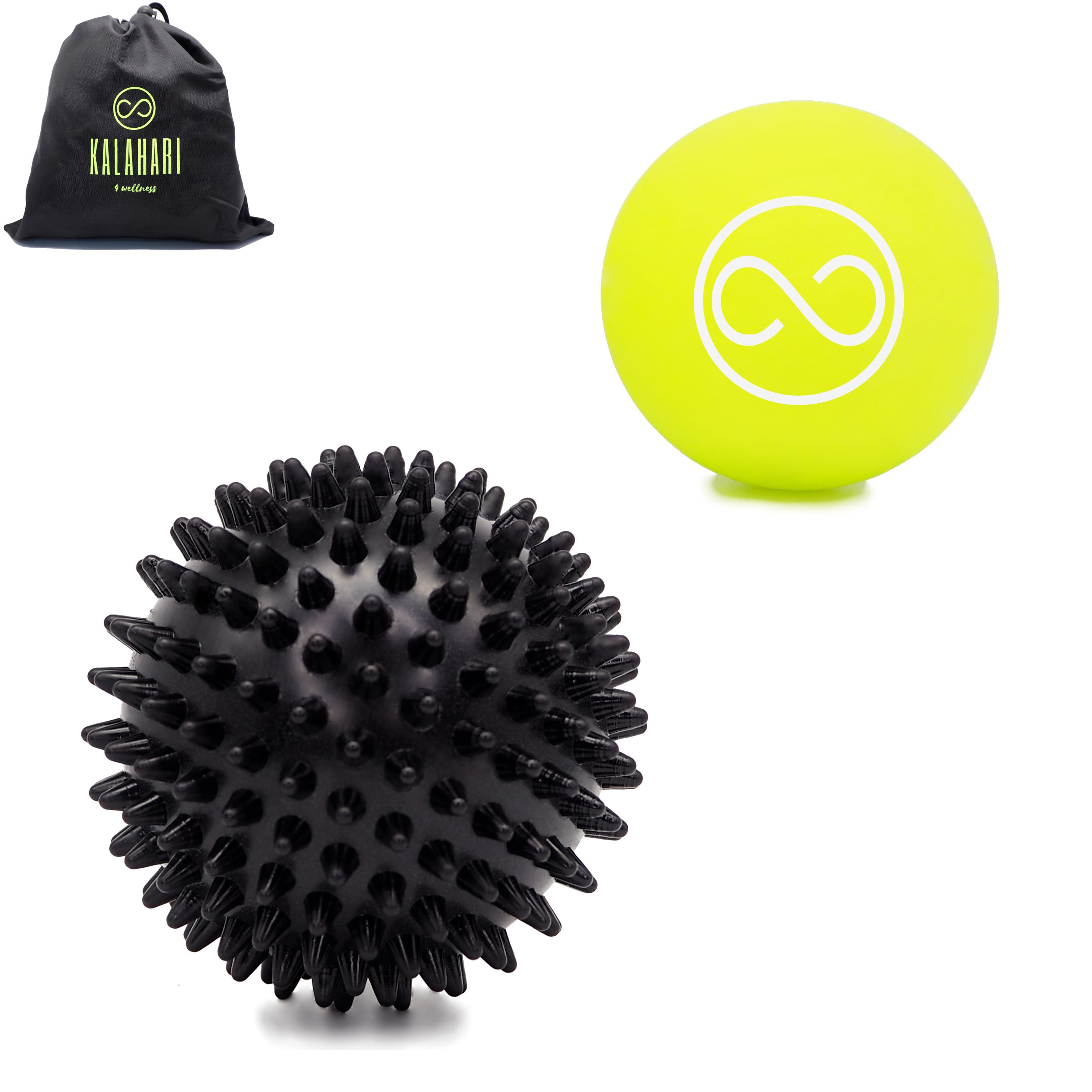 Kalahari Massagebälle, Igelball, Faszienball + eBook Faszientraining, Plantarfasziitis, Fußmassage 2 St