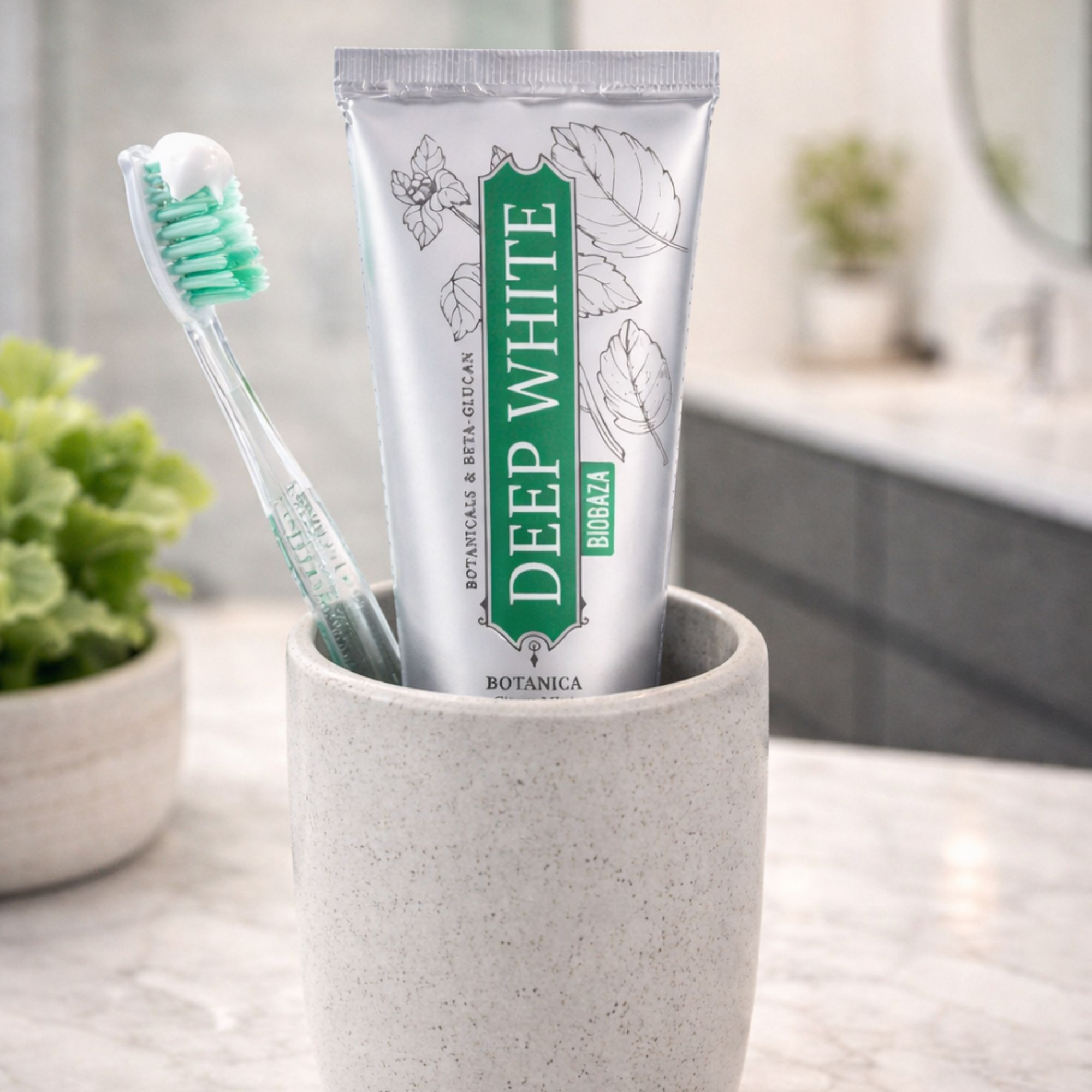 BIOBAZA Deep White Botanica Natürliche Zahnaufhellungs-Zahnpasta